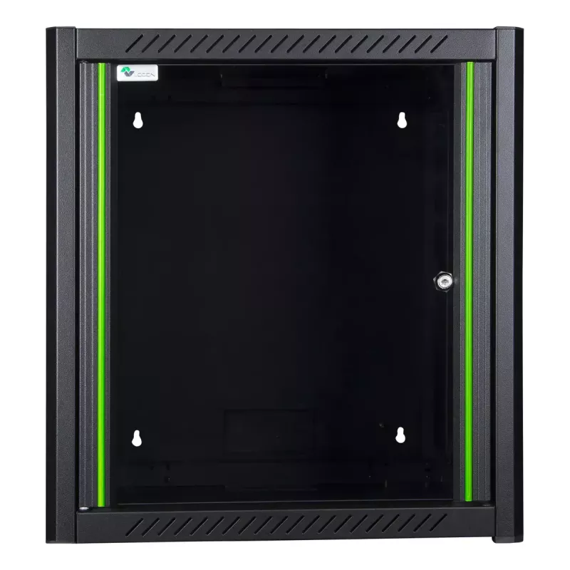 Rack de montagem em parede LOGON RWM12U45BL 12U preto fechadura com chave gestão de cabos