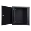 Rack de montagem em parede LOGON RWM12U45BL 12U preto fechadura com chave gestão de cabos