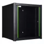 Rack de montagem em parede LOGON RWM12U45BL 12U preto fechadura com chave gestão de cabos