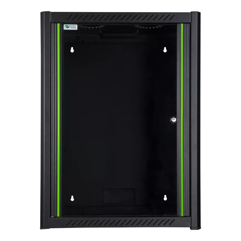 Rack de montagem na parede LOGON RWM16U45BL 16U preto fechadura de chave gestão de cabos