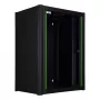 Rack de montagem na parede LOGON RWM16U45BL 16U preto fechadura de chave gestão de cabos
