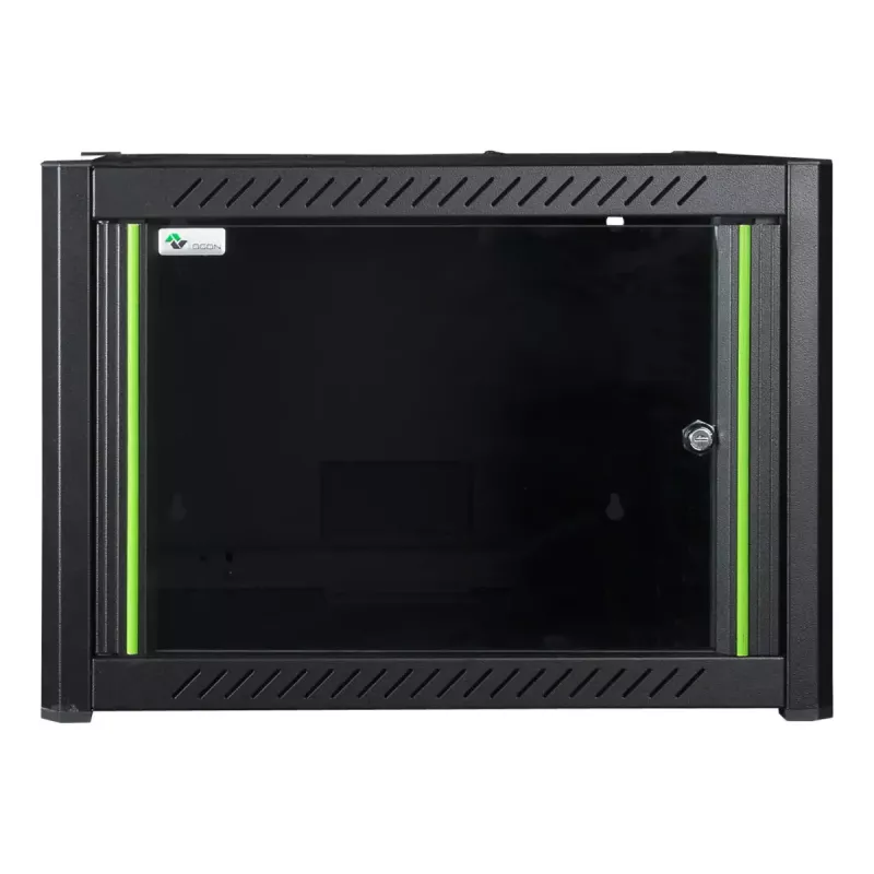 Armário de montagem na parede LOGON RWP07U45BL 7U preto fechadura de chave