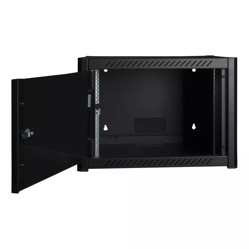 Armário de montagem na parede LOGON RWP07U45BL 7U preto fechadura de chave
