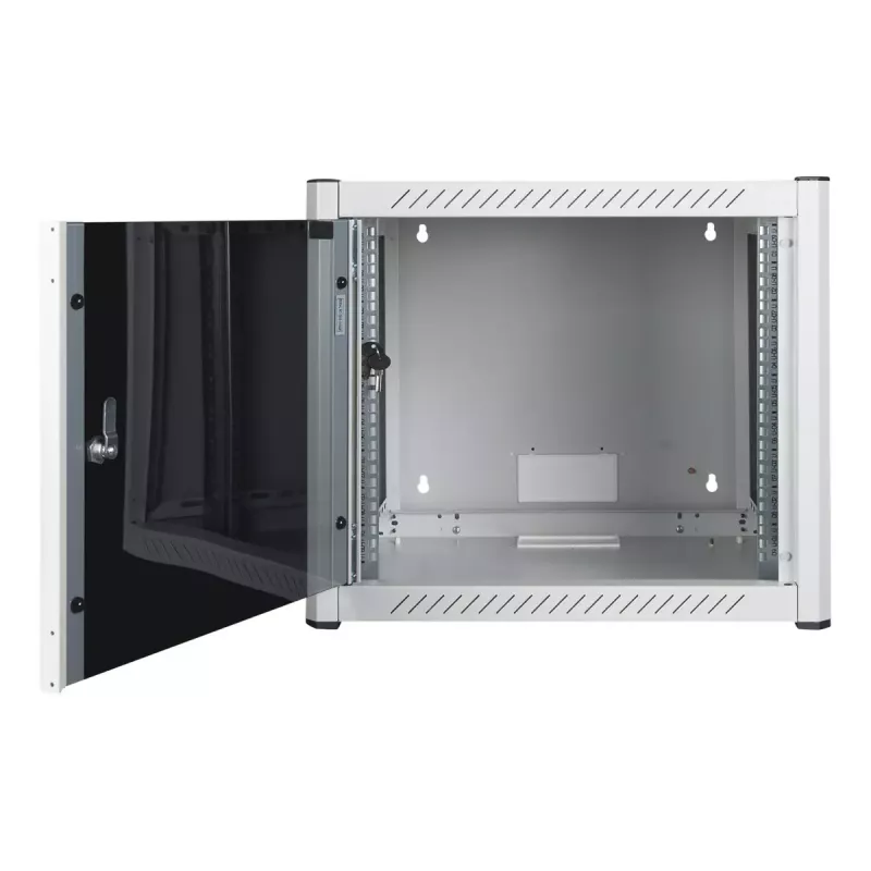 Armário de montagem na parede LOGON RWP09U56WH 9U branco fechadura de chave