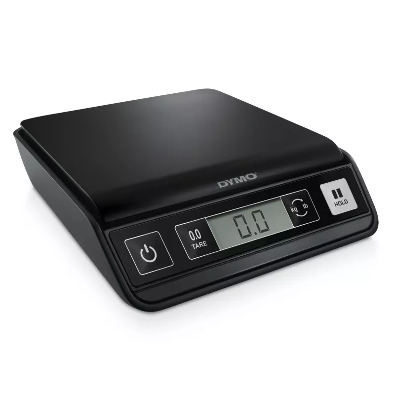 DYMO M2 balança postal digital, 2 kg, LCD, 3x AAA, 18,5 x 16,1 x 4,4 cm, preta