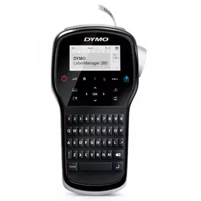 Impressora de etiquetas Dymo LabelManager 280 — transferência térmica, fita D1 6/9/12 mm, recarregável, LCD, QWERTY