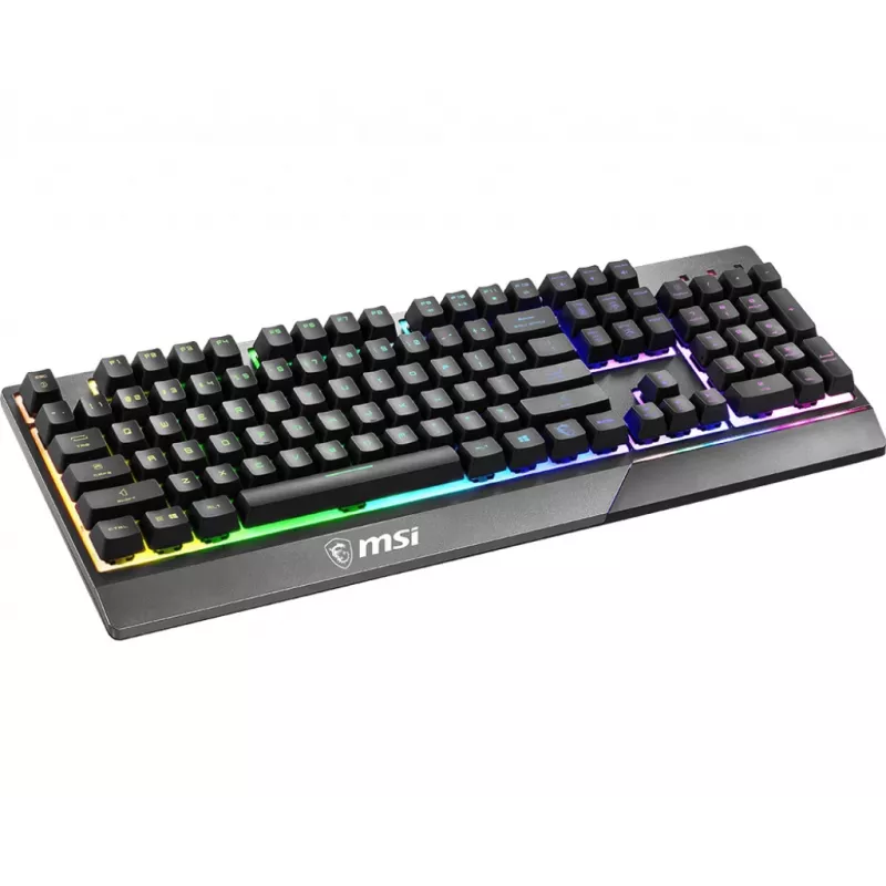 Teclado MSI VIGOR GK30 RGB MEMchanical Gaming ' layout DE, interruptores de membrana MECH., iluminação RGB de 6 zonas, RGB Mystic Light, design de teclado repelente à água'