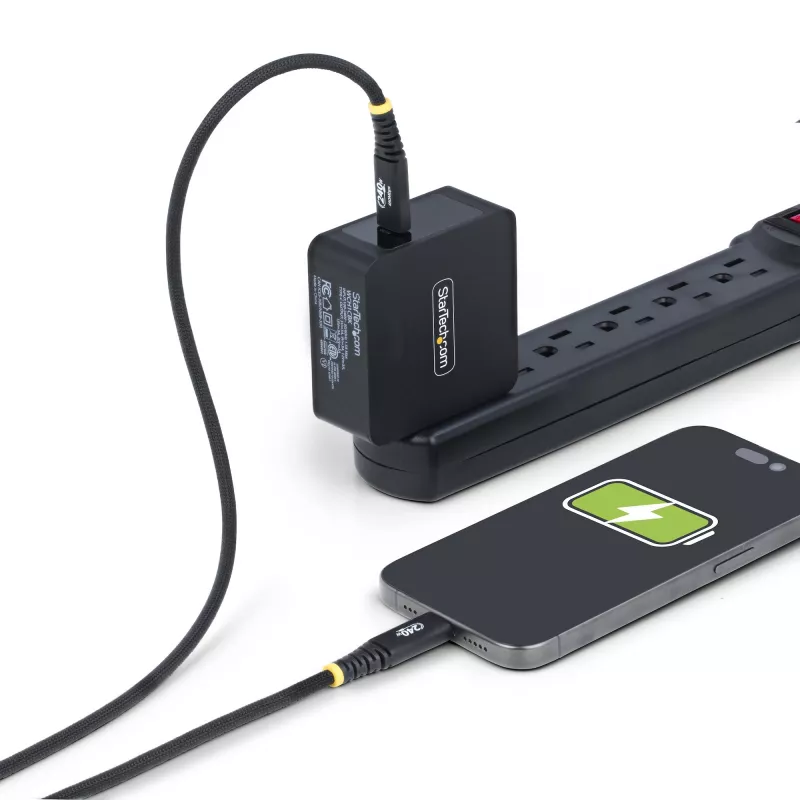 StarTech.com cabo de carregamento USB-C de 1 m, robusto e ultraflexível, 240 W (5 A) PD EPR, cabo de carregamento para portátil USB 2.0, certificado USB-IF, cabo de carregamento USB-C resistente