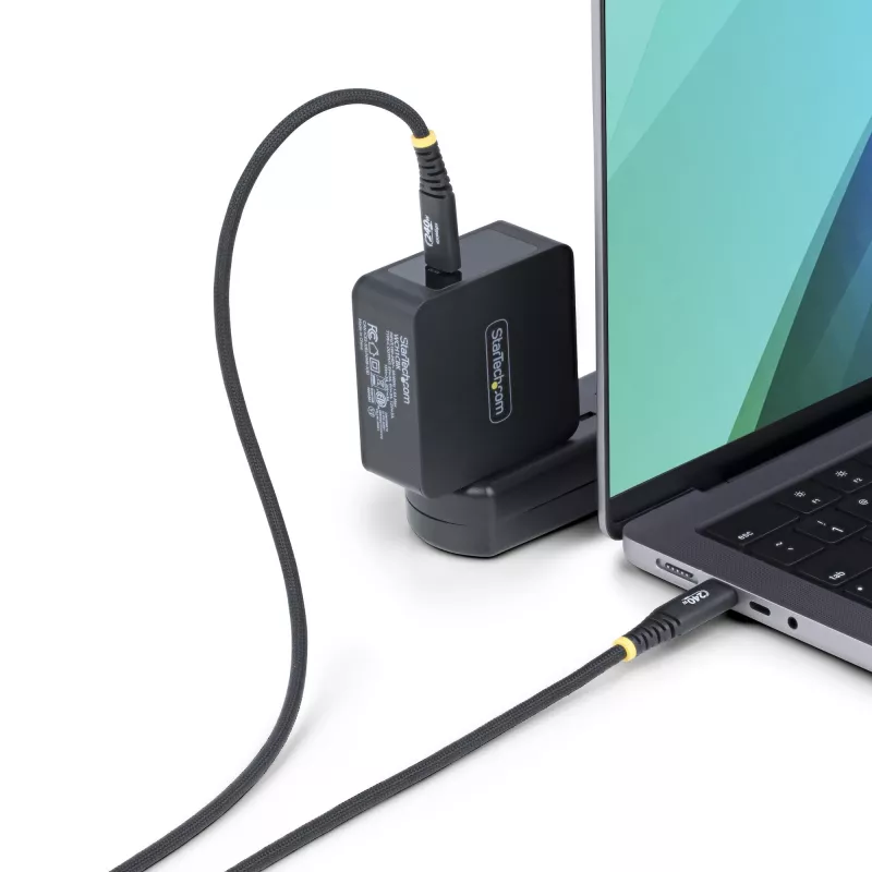 StarTech.com cabo de carregamento USB-C de 1,8 m (2 m), robusto e ultraflexível, 240 W (5 A) PD EPR, cabo de carregamento para portátil USB 2.0, certificado USB-IF, cabo de carregamento USB-C resistente