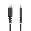 StarTech.com cabo de carregamento USB-C de 2 m, bloqueio lateral com parafuso, 240 W (5 A) PD EPR, revestimento duplo de silicone/trançado, cabo de carregamento para portátil USB 2.0, certificado USB-IF, cabo de carregamento USB-C resistente