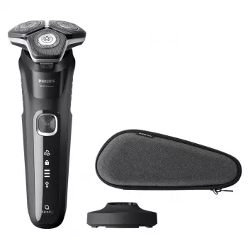 Máquina de barbear rotativa elétrica Philips Series 5000 S5898/35 — 3 cabeças de corte, molhado e seco, lâminas SteelPrecision, 60 min sem fios