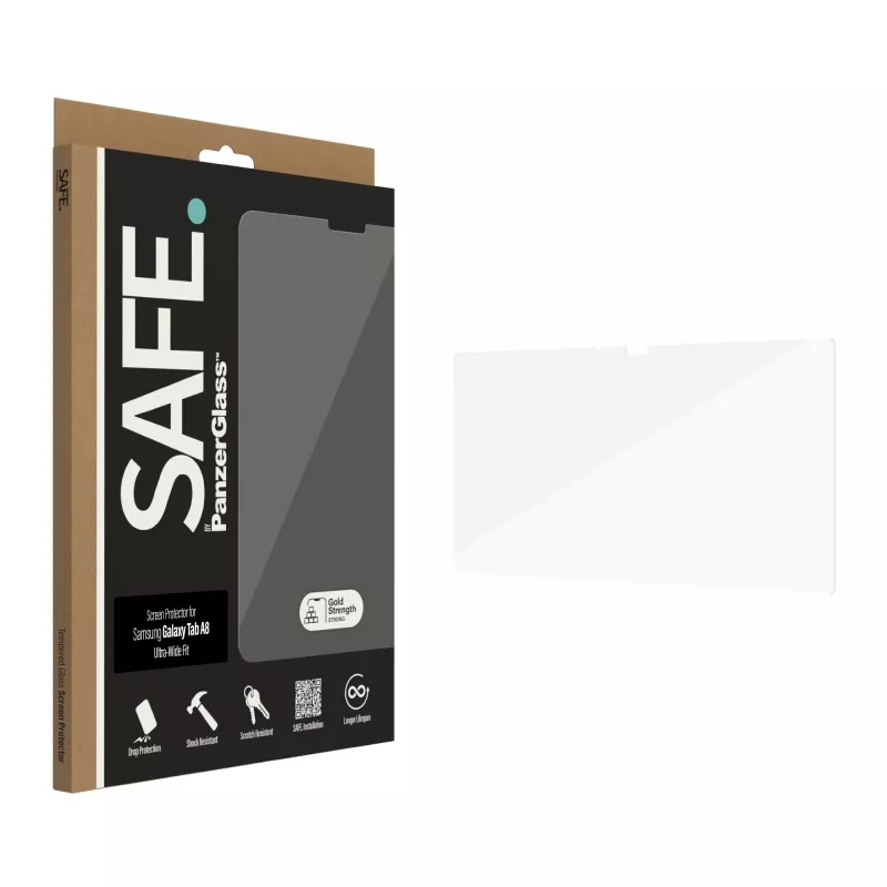 Proteção de ecrã PanzerGlass SAFE. para Samsung Galaxy Tab A8 ajuste ultra-amplo vidro temperado
