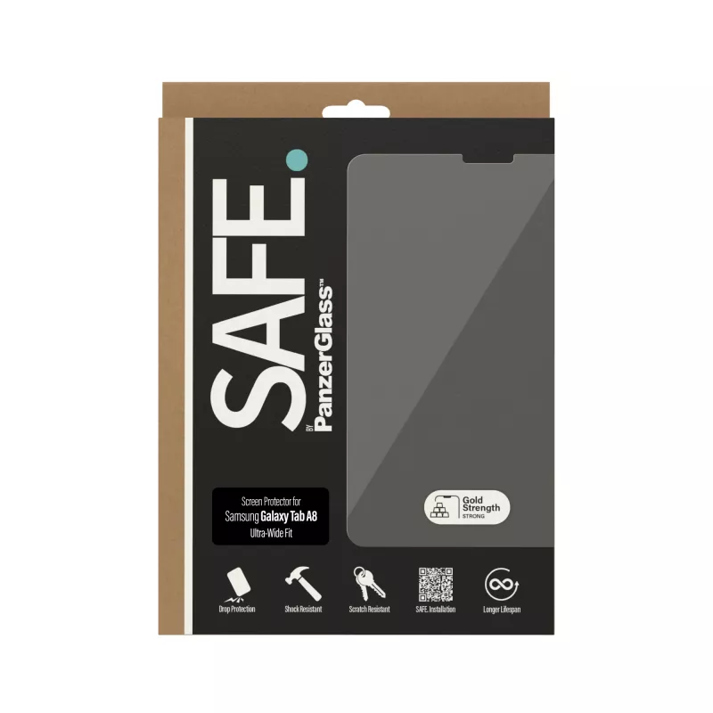 Proteção de ecrã PanzerGlass SAFE. para Samsung Galaxy Tab A8 ajuste ultra-amplo vidro temperado