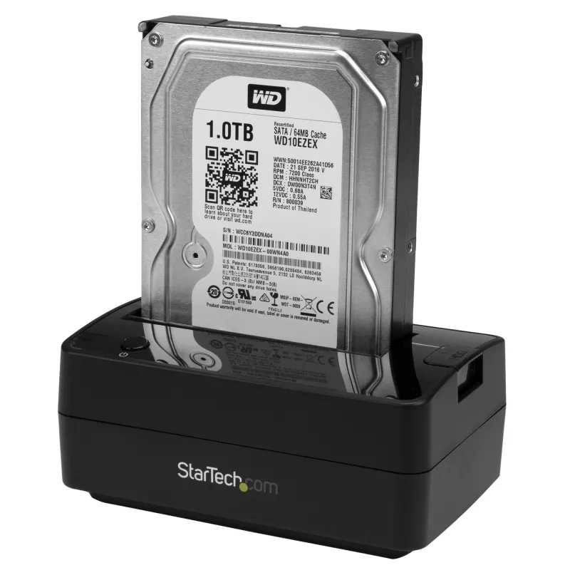 Docking station para disco rígido StarTech.com Single Bay USB 3.1 / eSATA to SATA, dock para disco rígido USB 3.1 (10 Gbit/s), docking station externa para HDD/SSD SATA III de 2,5/3,5 polegadas, baía de disco rígido de carregamento superior