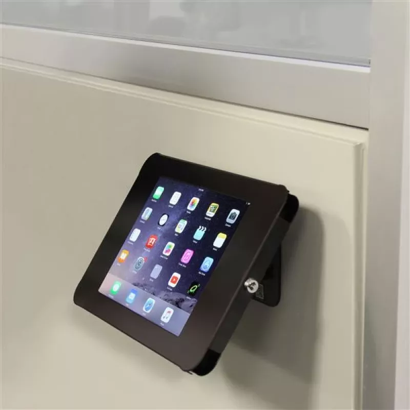 Suporte seguro para tablet StarTech.com - montagem em secretária ou parede, preto, 24,6 cm (9,7 polegadas), iPad 9,7 polegadas, aço, 1,3 cm, chave