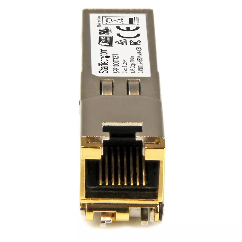 Módulo transceptor SFP compatível com MSA StarTech.com - 1000BASE-TX~Módulo SFP não codificado MSA - 1000BASE-TX - SFP para RJ45 Cat6/Cat5e - 1GE Gigabit Ethernet SFP - RJ-45 100 m