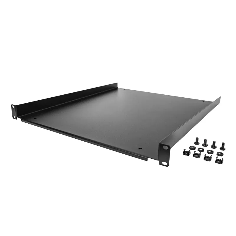 StarTech.com Prateleira de encaixe para rack de servidor 1U – prateleira de encaixe extensível universal para rack de equipamento de rede de 19 polegadas e armário – design durável – capacidade de carga 55 lb/25 kg – prateleira com 20 polegadas de profundidade