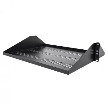 StarTech.com Prateleira para rack de servidor 2U, chapa de suporte ventilada universal de montagem central para armário de rede de 19 polegadas, construção robusta em aço, capacidade de carga 91 kg, profundidade 356 mm, Preto