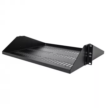 StarTech.com Prateleira para rack de servidor 2U, chapa de suporte ventilada universal de montagem central para armário de rede de 19 polegadas, construção robusta em aço, capacidade de carga 91 kg, profundidade 356 mm, Preto