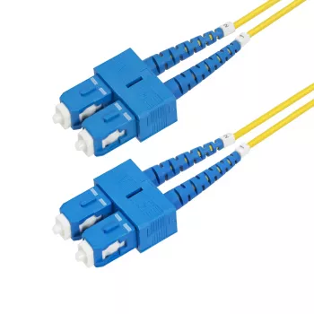 StarTech.com 3m SC para SC (UPC) OS2 monomodo duplex cabo de fibra ótica, 9/125µm, 40G/100G Zipcord, resistente a dobras, baixa atenuação de inserção – cabo de patch de fibra LSZH