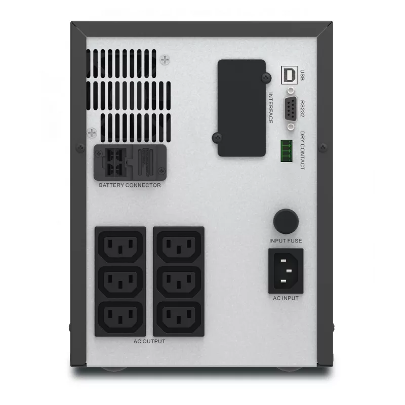 APC Easy UPS 1 Ph Line Interactive, 2000VA, Tower, 230V, 6 saídas IEC C13, AVR, contacto livre de potencial, LCD, sem suporte para placa de rede