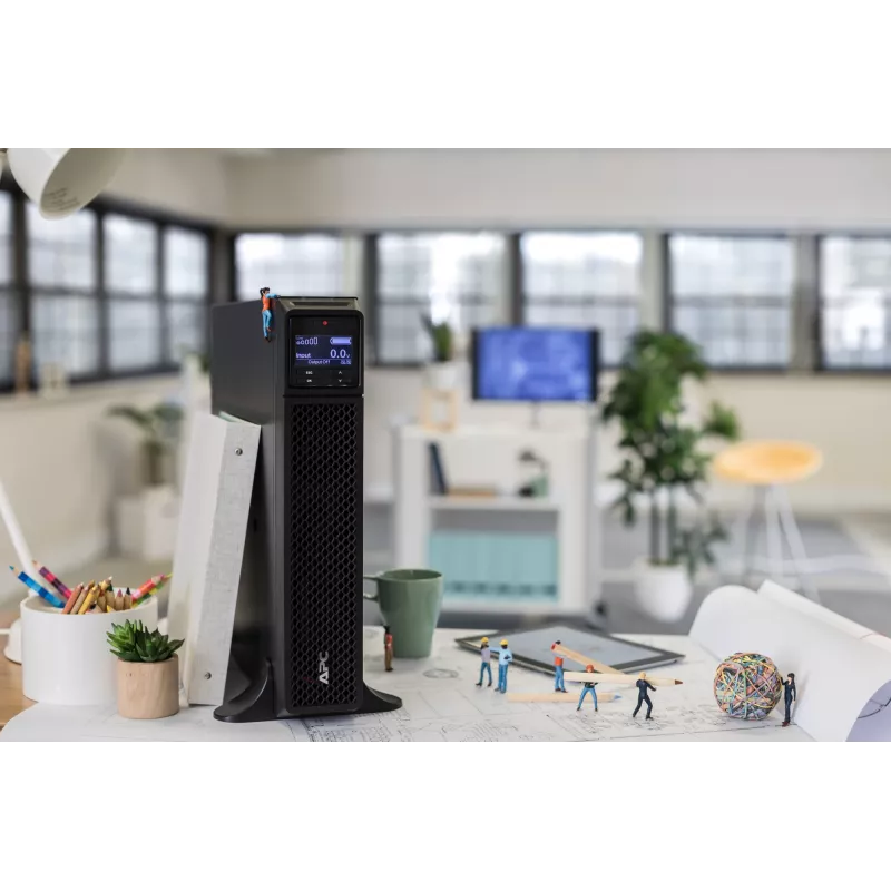 APC Smart-UPS On-Line, 3kVA, torre, 208V/230V, 6x tomadas C13+2x C19 IEC, SmartSlot, autonomia estendida, sem kit de calhas