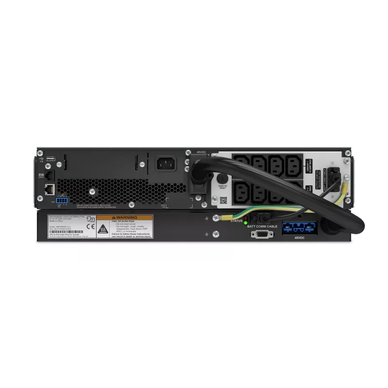 APC Smart-UPS On-Line, 1500VA, rackmount 3U, 230V, 8x saídas C13 IEC, SmartSlot, autonomia estendida, com calhas de rack, com bateria de iões de lítio externa