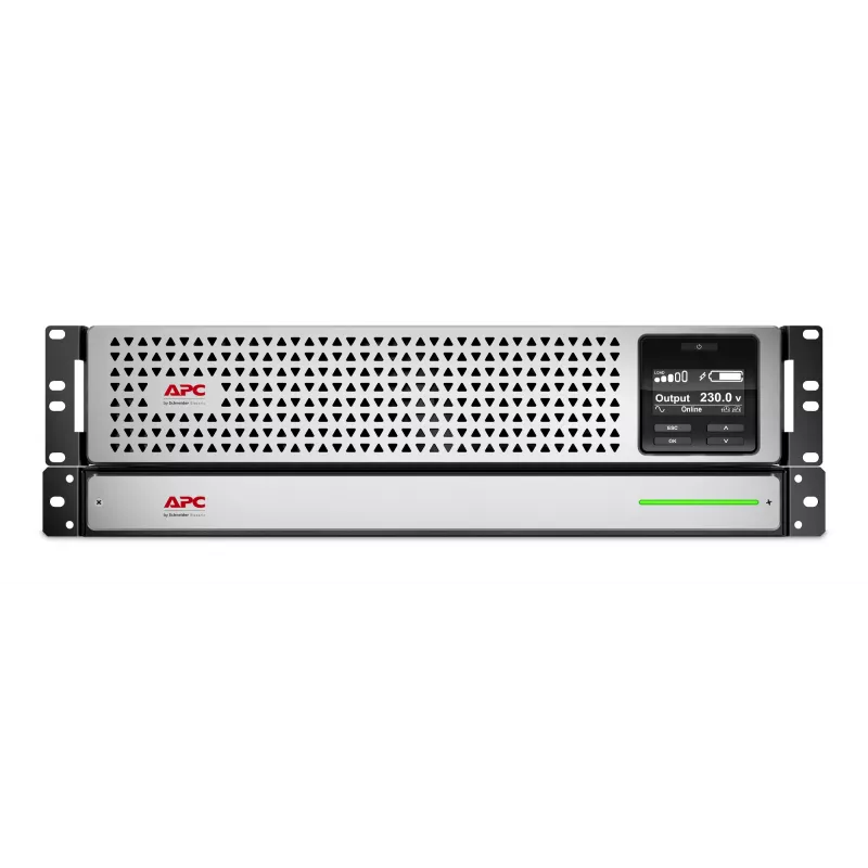 APC Smart-UPS On-Line, 1500VA, rackmount 3U, 230V, 8x saídas C13 IEC, SmartSlot, autonomia estendida, com calhas de rack, com bateria de iões de lítio externa