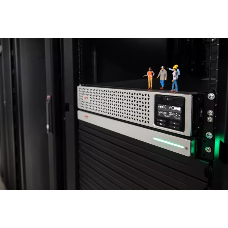 APC Smart-UPS On-Line, 1500VA, rackmount 3U, 230V, 8x saídas C13 IEC, SmartSlot, autonomia estendida, com calhas de rack, com bateria de iões de lítio externa