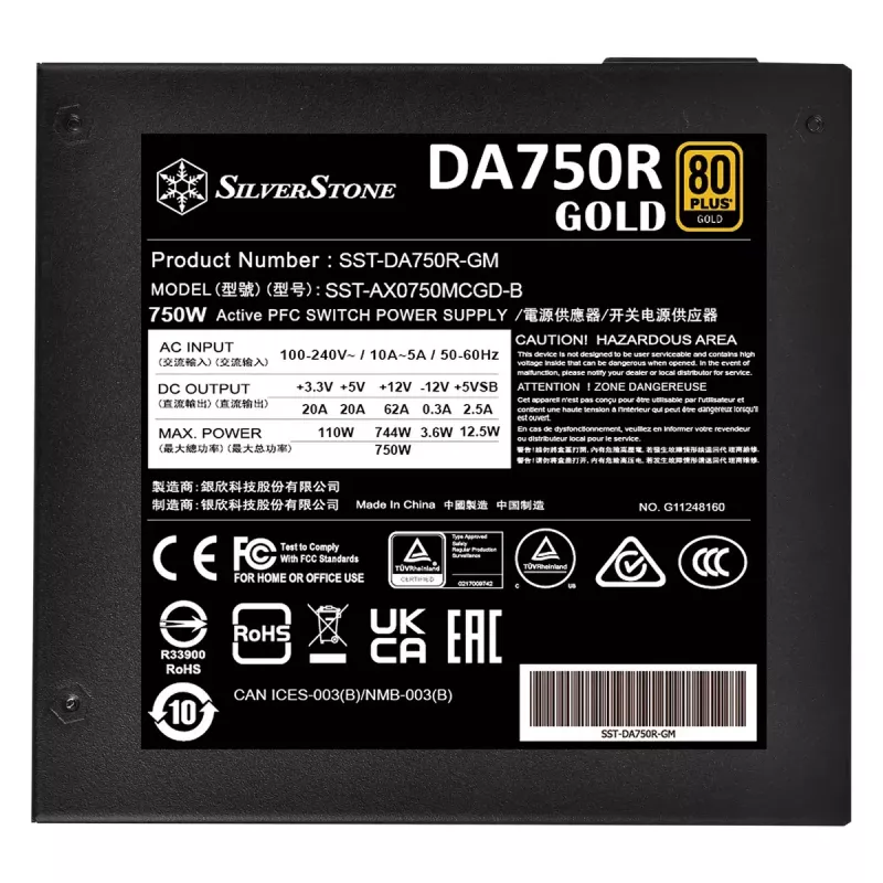 Fonte de alimentação Silverstone SST-DA750R-GMA 750 W