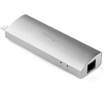 Hub USB 3.0 StarTech.com 3 portas portátil com Gigabit Ethernet - cabo integrado~Hub USB 3.0 3 portas portátil com Gigabit Ethernet - 5 Gbit/s - cabo integrado