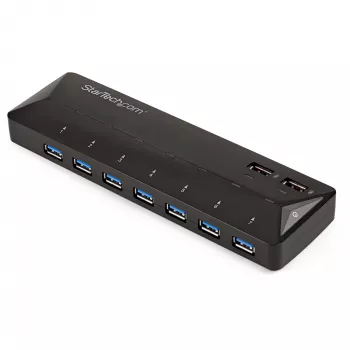 Hub USB 3.0 StarTech.com 7 portas mais portas de carregamento dedicadas - 2 portas de 2,4A~Hub USB 3.0 7 portas (5Gbps) mais portas de carregamento dedicadas - 2 portas de 2,4A