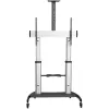 Suporte de TV móvel StarTech.com – carrinho de TV para cargas pesadas para ecrãs de 60–100 polegadas (100 kg) – suporte de chão rolante para ecrã plano com altura ajustável – suporte de TV universal com prateleiras