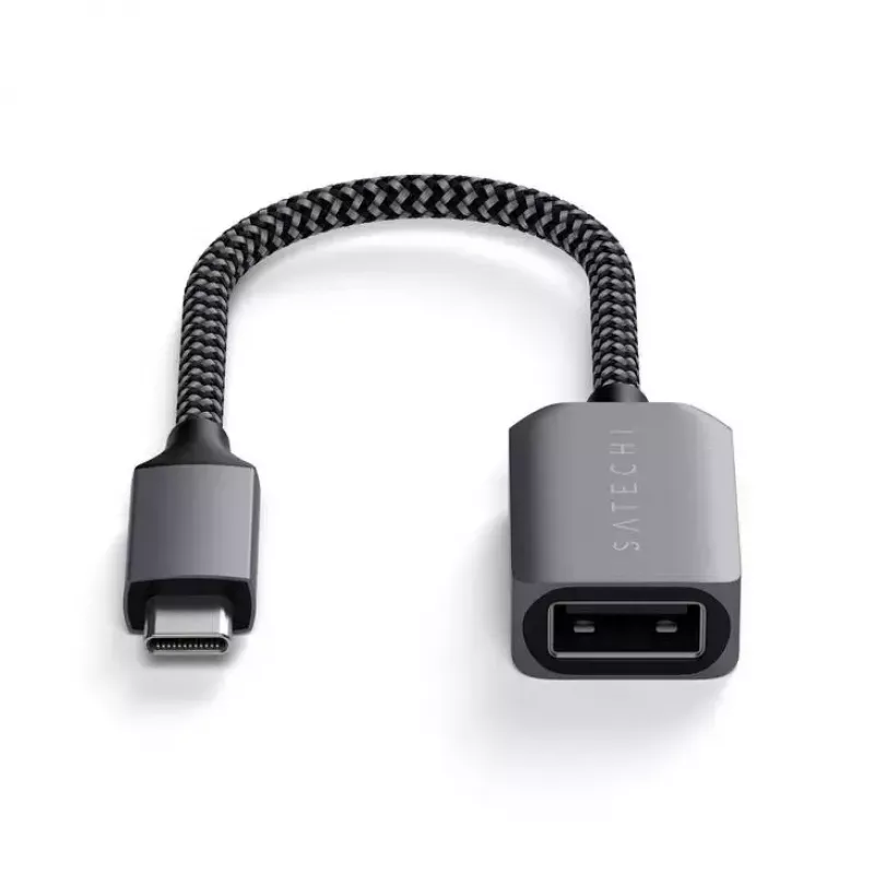 Cabo USB Satechi ST-UCATCM USB-C para USB-A, USB 3.2 Gen 1 (5 Gbit/s), cinzento