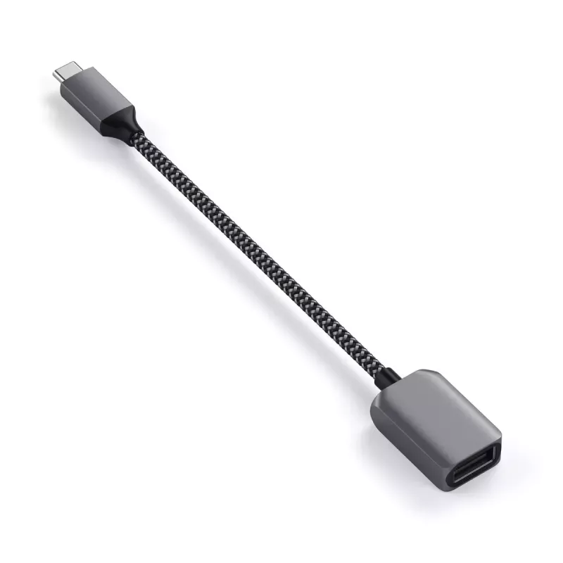 Cabo USB Satechi ST-UCATCM USB-C para USB-A, USB 3.2 Gen 1 (5 Gbit/s), cinzento