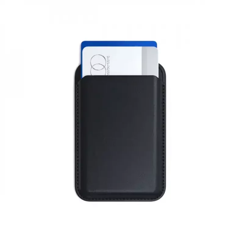 Porta-cartões Satechi ST-VLWK preto — pele vegana, 66×105×9,5 mm