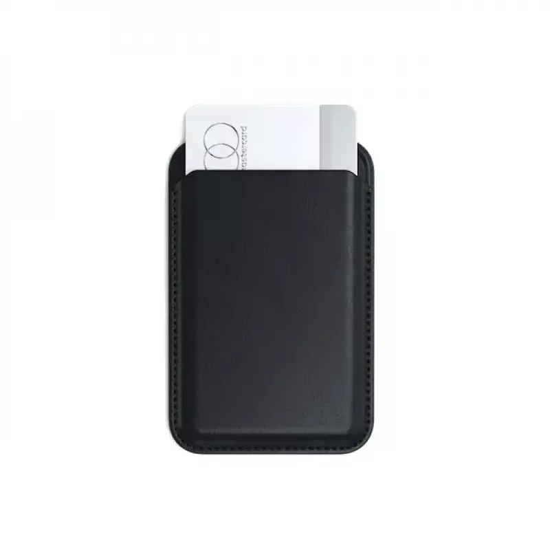 Porta-cartões Satechi ST-VLWK preto — pele vegana, 66×105×9,5 mm