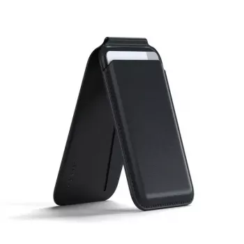 Porta-cartões Satechi ST-VLWK preto — pele vegana, 66×105×9,5 mm