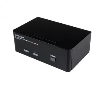 Comutador KVM USB StarTech.com 2 portas Dual DisplayPort com áudio e hub USB 2.0