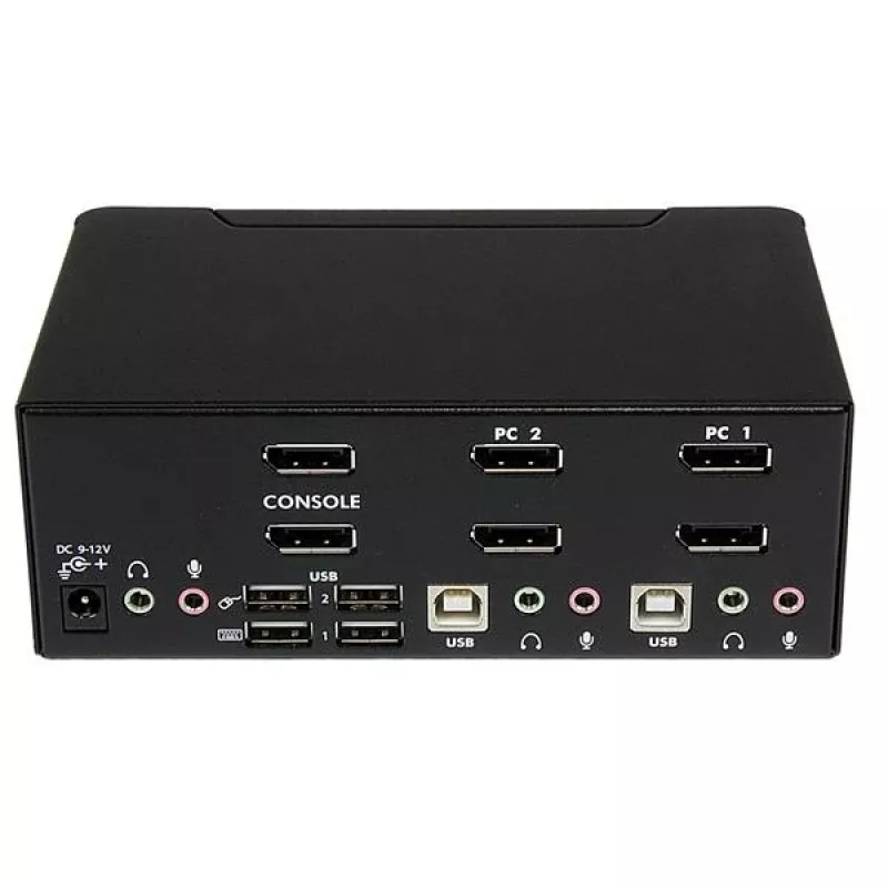 Comutador KVM USB StarTech.com 2 portas Dual DisplayPort com áudio e hub USB 2.0