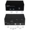 Comutador KVM USB StarTech.com 2 portas Dual DisplayPort com áudio e hub USB 2.0