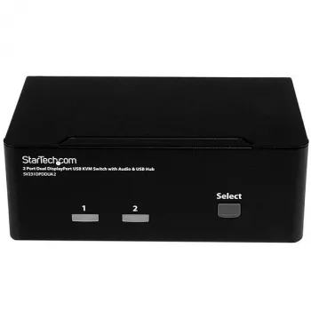 Comutador KVM StarTech.com 2 portas DisplayPort dual monitor – 4K 60Hz