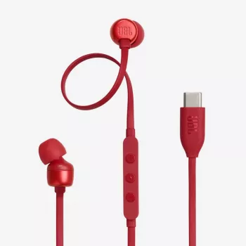 Auscultadores JBL Tune 310C com fios in-ear chamadas/música USB Type-C vermelho