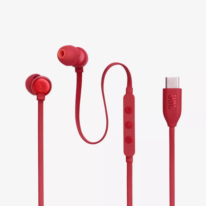Auscultadores JBL Tune 310C com fios in-ear chamadas/música USB Type-C vermelho