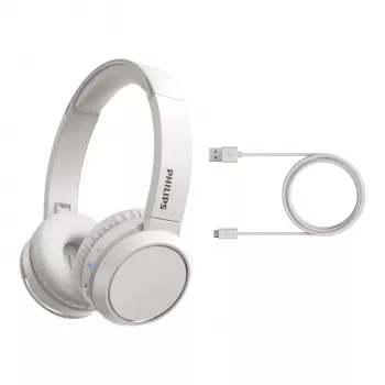 Auscultadores/headset Philips 4000 series TAH4205WT/00 sem fios de arco chamadas/música USB Type-C Bluetooth branco