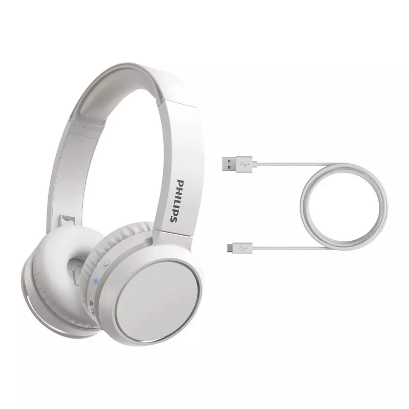 Auscultadores/headset Philips 4000 series TAH4205WT/00 sem fios de arco chamadas/música USB Type-C Bluetooth branco