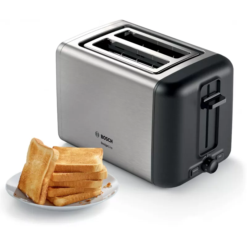 Torradeira Bosch TAT3P420DE 2 fatias 970 W preto, prateado