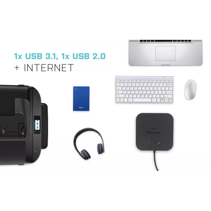 Dock de viagem i-tec Thunderbolt 3 dual ecrã 4K + Power Delivery 60W