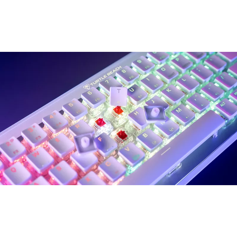 Teclado gaming Turtle Beach Vulcan II Mini Air RF Wireless + Bluetooth QWERTZ alemão branco