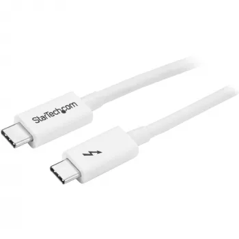 Cabo Thunderbolt 3 StarTech.com – 20 Gbit/s – 1 m – branco – compatível com Thunderbolt, USB e DisplayPort